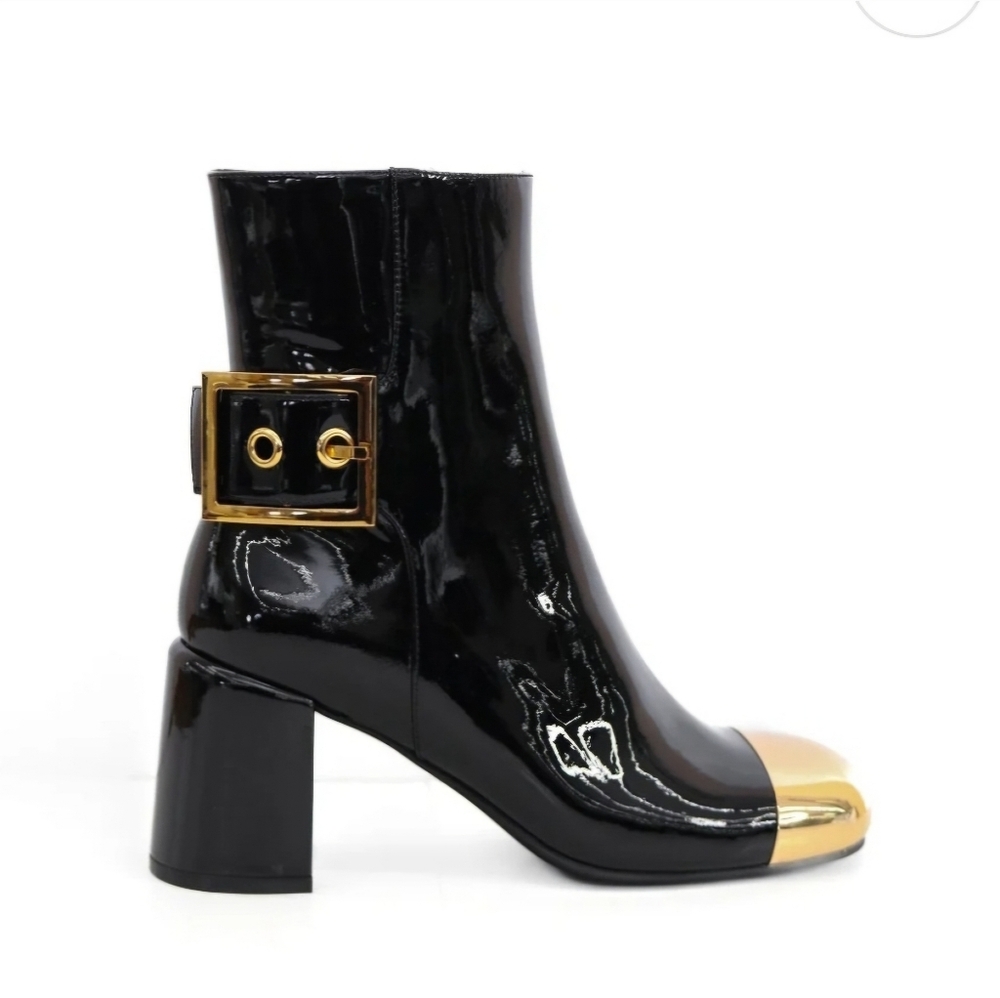 Jeffrey campbell patent leather bootie sz 12.